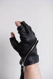 0.Hide Fingerless Spiral Zipper Gloves
