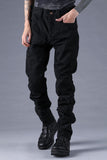 Dhygen Distressed Jacquard Twisted Curved Trousers