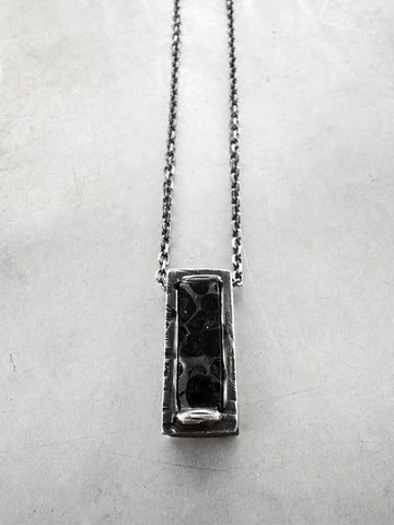 Gaspard Hex Portal Pendant With Pallasite Necklace