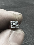 Gaspard Hex Cubical Stud With 2.5mm Black Diamond