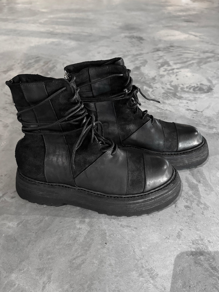 Guidi 525VPW Army Laced Up Patchwork Boots