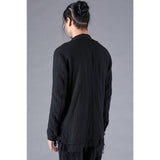D.Hygen Garment Dyed Triple Gauze Band Collar Shirt