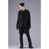D.Hygen Garment Dyed Triple Gauze Band Collar Shirt