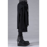 D.Hygen Stretch Denim Damage Apron Wide Cropped Pants