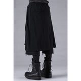 D.Hygen Stretch Denim Damage Apron Wide Cropped Pants