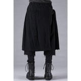 D.Hygen Stretch Denim Damage Apron Wide Cropped Pants