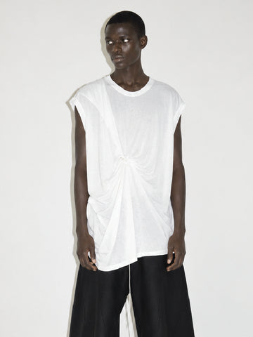 Isentmessage Drape Sleeveless Top White