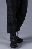 Dhygen Distortion Check Jacquard Pleated Wide Leg Cropped Trousers