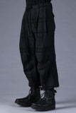 Dhygen Distortion Check Jacquard Pleated Wide Leg Cropped Trousers