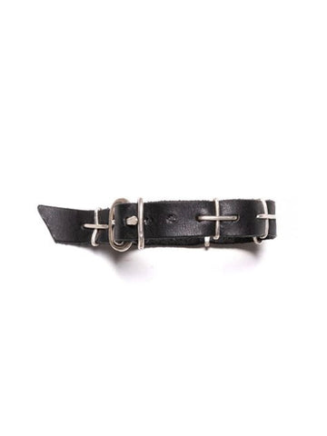 M.A+ Thin Silver Cross Studded Wrist Band