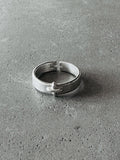M.A+ Silver Stitched Cross Ring