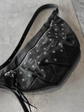 M.A+ Small Zig Zag Belt bag with Silver crosses