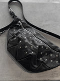 M.A+ Small Zig Zag Belt bag with Silver crosses