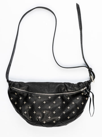 M.A+ Small Zig Zag Belt bag with Silver crosses