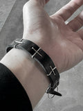 M.A+ Cross Studded Thin Bracelet