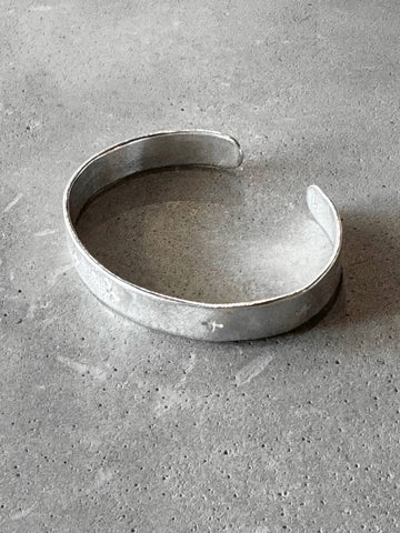 M.A+ Cross Carved Silver Bracelet