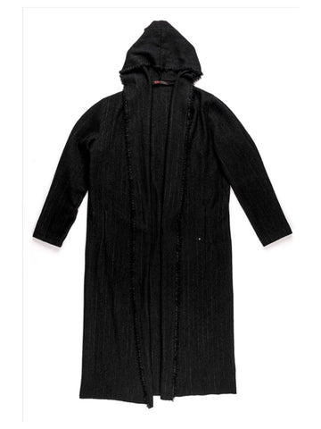 M.A+ Long Hooded Cardigan with Slit Pocket