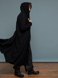 M.A+ Long Hooded Cardigan with Slit Pocket