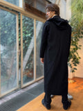 M.A+ Long Hooded Cardigan with Slit Pocket