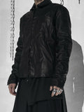 M.A+ Zipped Trucker Jacket with Silver Crosses