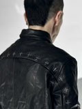 M.A+ Zipped Trucker Jacket with Silver Crosses