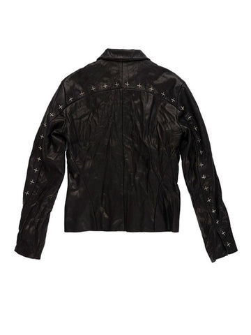 M.A+ Zipped Trucker Jacket with Silver Crosses