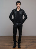M.A+ Zipped Trucker Jacket with Silver Crosses