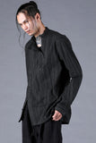 Dhygen Sumi Coated Random Strip Double Open Band Collar Shirt