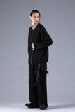 Dhygen Cotton Low Gauge Knit Cardigan Layered Pullover