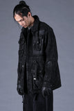 Dhygen Mottled Coated Denim Militarary Jacket