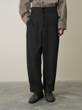 Towards Barrack Trousers In Black Kala Cotton Herringbone