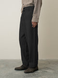 Towards Barrack Trousers In Black Kala Cotton Herringbone