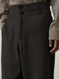 Towards Barrack Trousers In Black Kala Cotton Herringbone