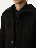 Towards Cardigan In Burnt Coal Dye Textured Cotton