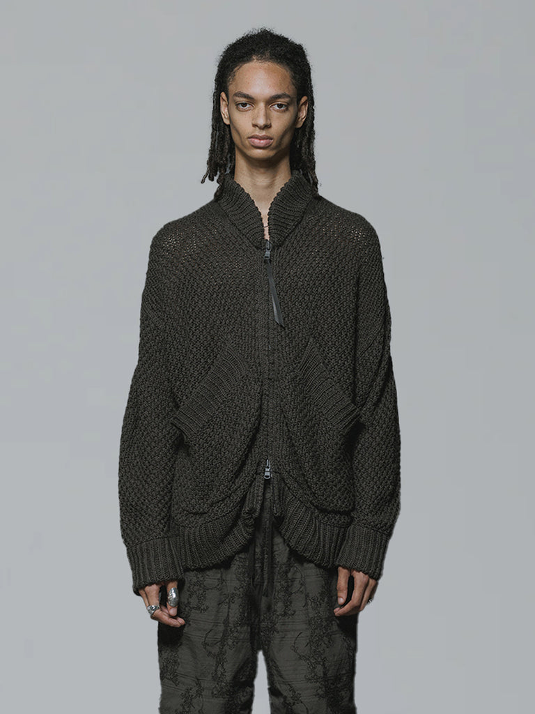 The Viridi-Anne Cotton Linen Zip Up Cardigan