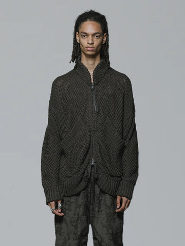 The Viridi-Anne Cotton Linen Zip Up Cardigan