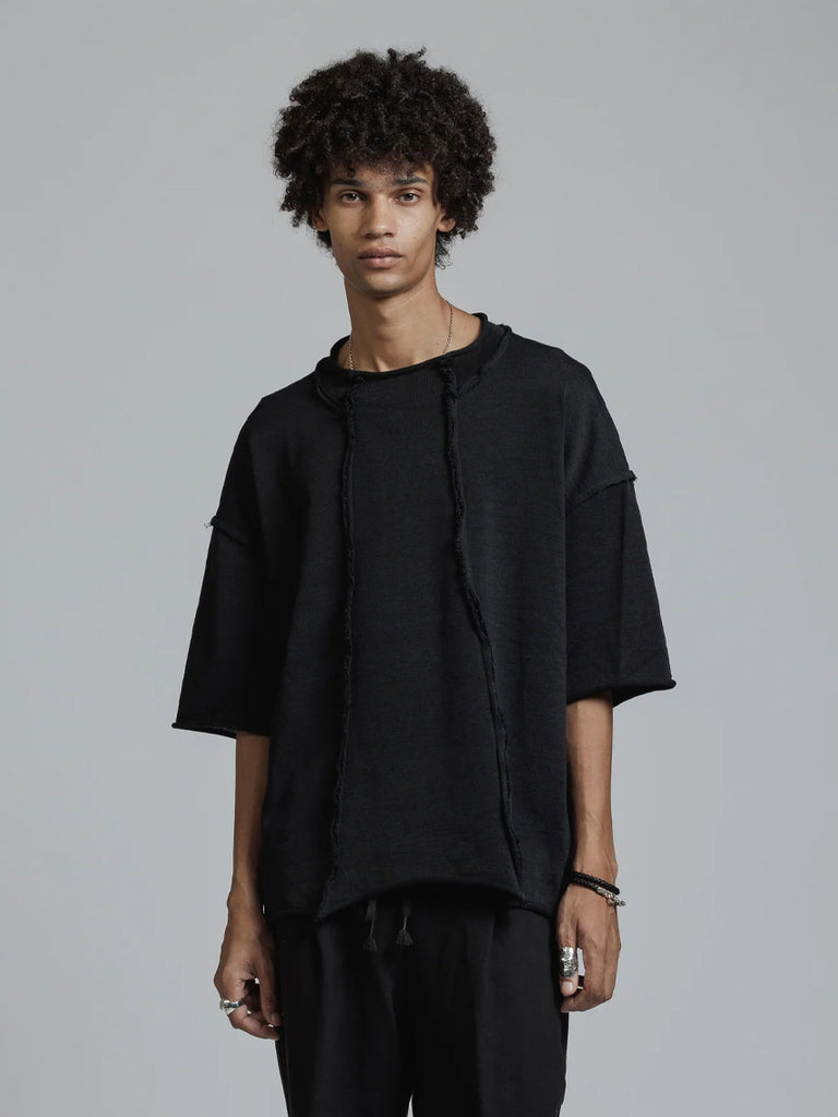 The Viridi-Anne Low Gauge Jersey SS T-shirt Black