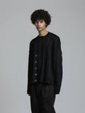 The Viridi-Anne Cotton Linen Snap Button Cardigan