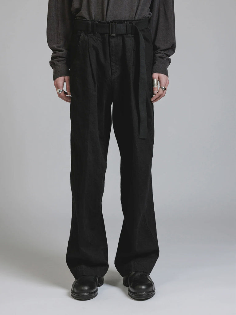 The Viridi-Anne Black Denim Wide Pants