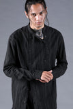 Dhygen Sumi Coated Random Strip Double Open Band Collar Shirt