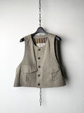 Ziggy Chen Cropped Collarless Waistcoat
