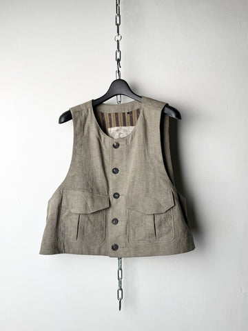 Ziggy Chen Cropped Collarless Waistcoat