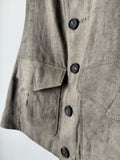 Ziggy Chen Cropped Collarless Waistcoat