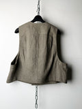 Ziggy Chen Cropped Collarless Waistcoat