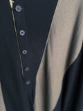 Ziggy Chen Patchwork Shawl Collar Rugby Shirt