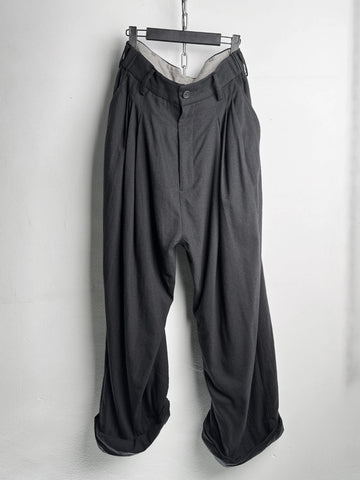 Ziggy Chen Wide Leg Trousers with Pull Tabs