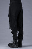 Dhygen Stretch Denim Knee-Cutout Cropped Trousers