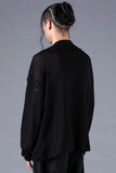 Dhygen Cotton Low Gauge Knit Cardigan Layered Pullover