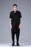 Dhygen Silk Cotton Washer Double Opan Band Collar Half Sleeve Shirt