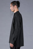 Dhygen Sumi Coated Random Strip Double Open Band Collar Shirt